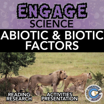 Preview of Abiotic & Biotic Factors Resources - Reading, Activities, Notes & Slides