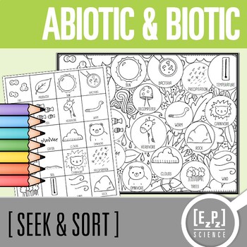 Preview of Abiotic and Biotic Factors Card Sort Activity | Seek and Sort Science Doodle