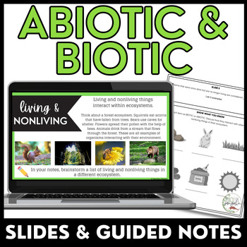 Preview of Abiotic and Biotic Factors Slideshow & Guided Notes - Ecosystem & Biome Activity