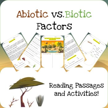 Preview of Abiotic vs. Biotic Factors (Reading Passages & Activities)