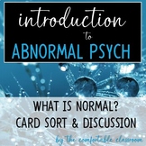 Abnormal Psychology Introduction Card Sort and Article Discussion