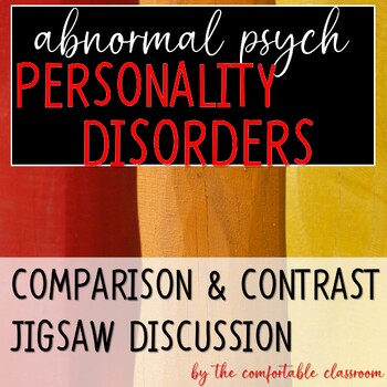 Preview of Abnormal Psychology Personality Disorders Jigsaw and Discussion
