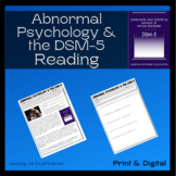 Abnormal Psychology & the DSM-5 Reading w/ Questions: Prin