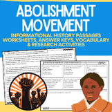 Abolition Movement Packet: No-Prep Informational History P