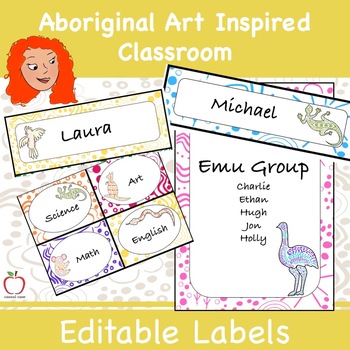 Preview of Aboriginal Art Editable Labels