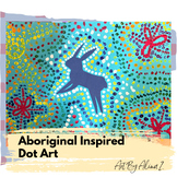 Aboriginal Inspired Dot Art-- Acrylic Painting Elementary 