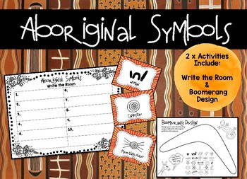 Preview of Aboriginal Symbols - Write the Room and Boomerang Design *Naidoc Week