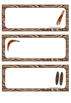 indigenous australian themed classroom labels sample by ridgy didge