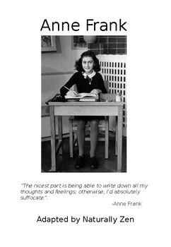 Preview of About Anne Frank - Adapted Book (editable)