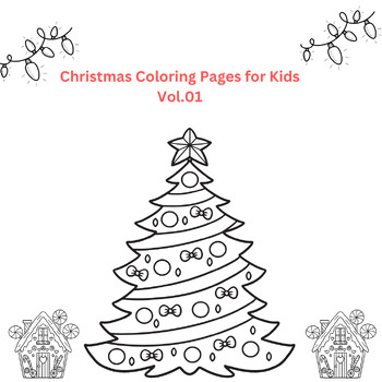 Preview of About Christmas Coloring Pages for Kids Vol.01 Graphic
