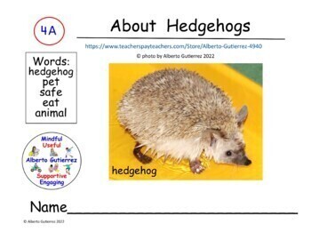 Preview of About Hedgehogs for Computer Reading: #4A