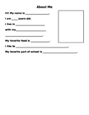 About Me- 1st Day of School Introductions- Bulletin Board-