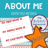 About Me Adapted Binder-Editable