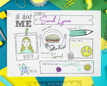 About Me Introduction Coloring Sheet by Art with Ms Lindsey | TPT
