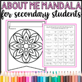 About Me Mandala Back to School Coloring Activity For Midd