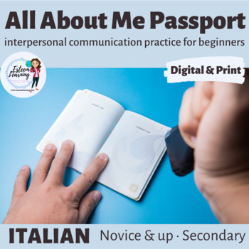 Preview of About Me Passport - Personal Information Review Speaking Activity - Italian
