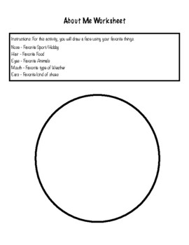 About Me Worksheet by Brittany Perkins | TPT