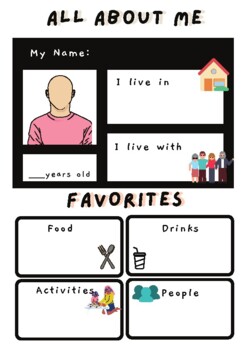 Preview of About Me worksheet (Adult version)