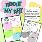 About My Art: Elementary Art Reflection Worksheet