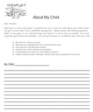About My Child Letter Home