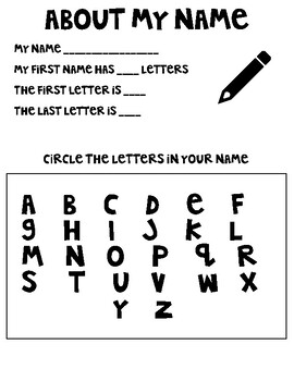 about my name worksheet by jessica mccarron teachers pay teachers