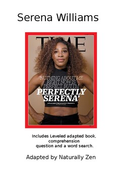 Preview of About Serena Williams - Adapted Book (editable)