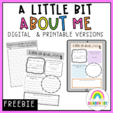 All About Me Writing Task - First Day of School { Paper & 