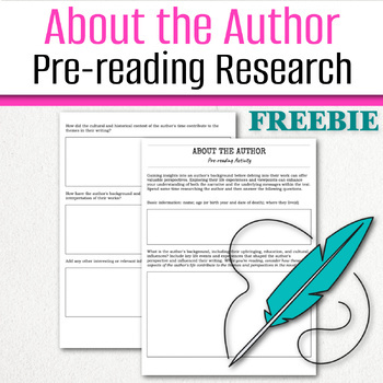 Preview of About the Author Pre-Reading Research Questions