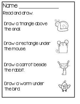 Preposition in, on, under, next to worksheet