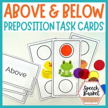 Preview of Above and Below Preposition Task Cards | Great for Stations!