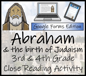 Preview of Abraham & Birth of Judaism Close Reading Digital & Print | 3rd & 4th Grade