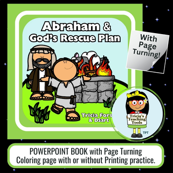 Preview of Abraham Bible Story - PowerPoint Book with Page Turning / Coloring Page