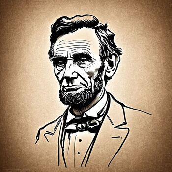 Preview of Abraham Lincoln-2  4 PDFs for poster print and color 14x14, 21x21, 28x28, 35x35