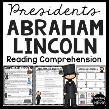 Preview of Abraham Lincoln Biography Reading Comprehension Worksheet & Sequencing