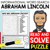 Abraham Lincoln Biography Word Search Puzzle Presidents' D