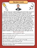 Abraham Lincoln Biography Worksheet Bio Reading Comprehens