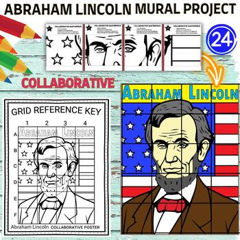 Preview of Abraham Lincoln Collaboration Poster Mural project Presidents’ Day Activity