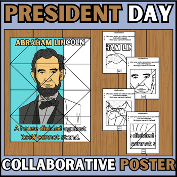 Preview of Abraham Lincoln Collaborative Poster I  Presidents' Day Activity | coloring page