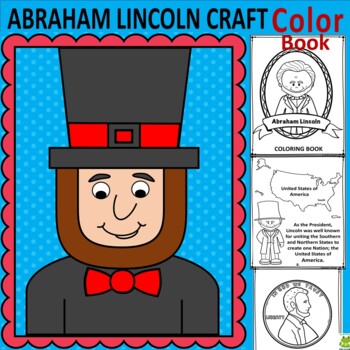 Preview of Abraham Lincoln Craft/Abraham Lincoln Coloring Book/Abraham Lincoln Book