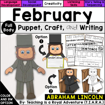 Preview of Abraham Lincoln Craft and Writing | Abraham Lincoln Paper Bag Puppet Template