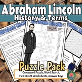 Abraham Lincoln Crossword Puzzle & Gettysburg Address CLOZ