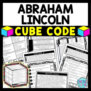 Preview of Abraham Lincoln Cube Stations - Reading Comprehension Activity - Civil War
