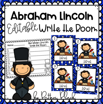 Preview of Abraham Lincoln Editable Write the Room