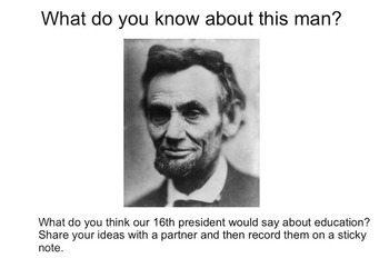 Preview of Abraham Lincoln Education Quote Close Read Smartboard and PowerPoint Lesson
