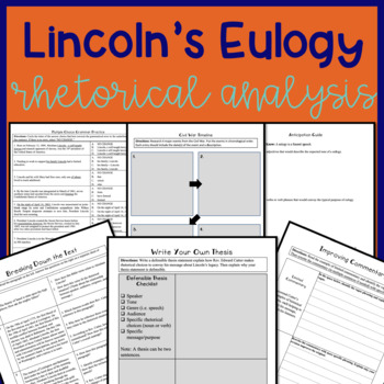 Preview of Abraham Lincoln Eulogy Rhetorical Analysis