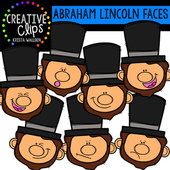 Preview of Abraham Lincoln Faces {Creative Clips Clipart}