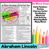 Abraham Lincoln: All About Abraham Lincoln Reading and Wor