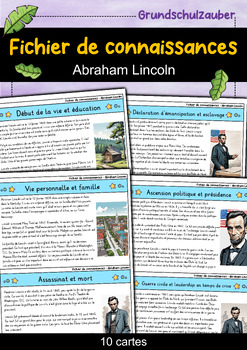 Preview of Abraham Lincoln - Fichier de connaissances - Personnages célèbres (français)