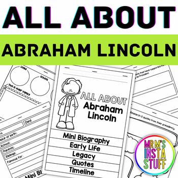 Preview of Abraham Lincoln Flipbook Research Biography Unit President's Day