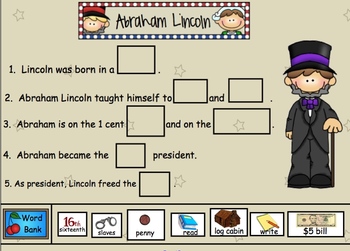 Preview of Abraham Lincoln Freebie for Smartboard